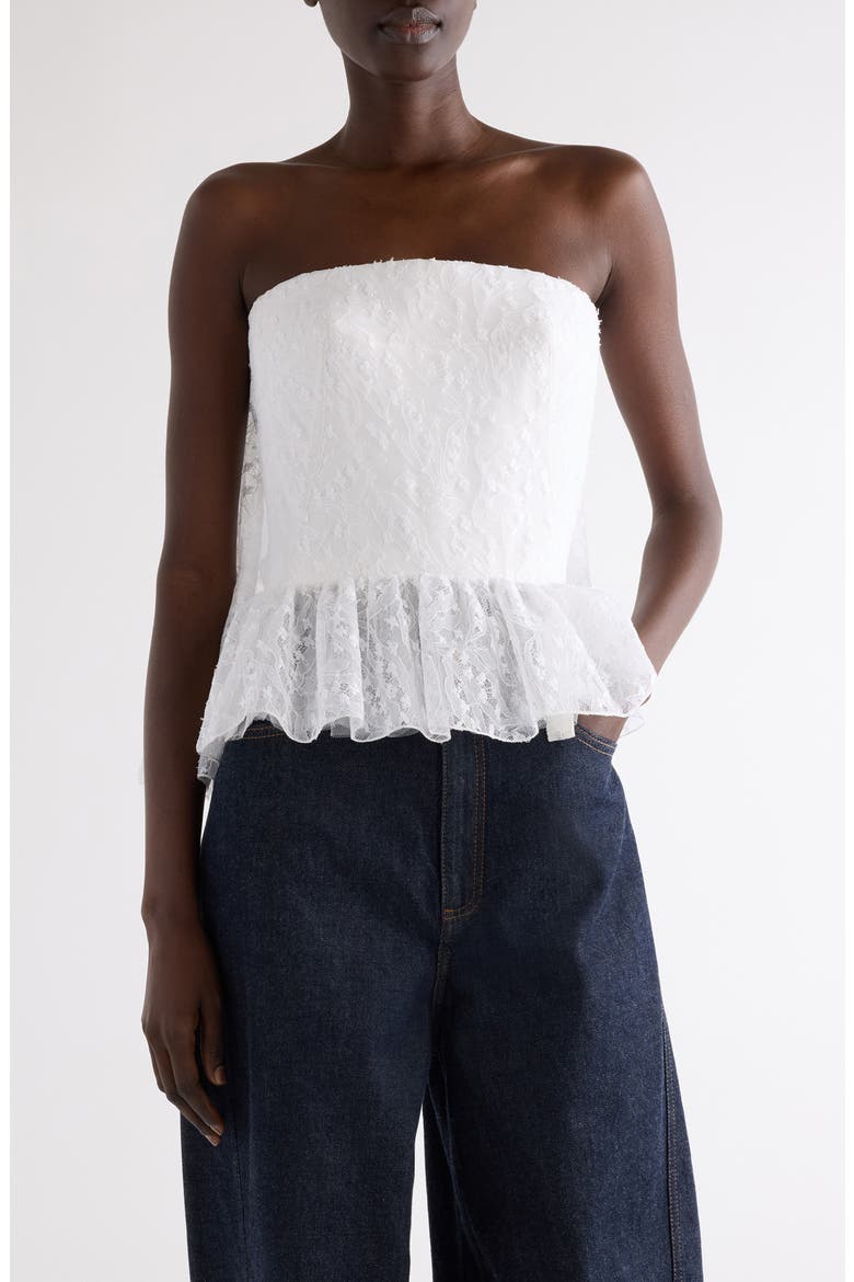 Cape Back Lace Bustier Top, Main, color, WHITE