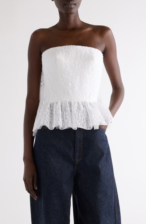 Cape Back Lace Bustier Top