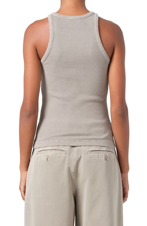 Agolde Poppy Fine-ribbed Tank Top In Drab