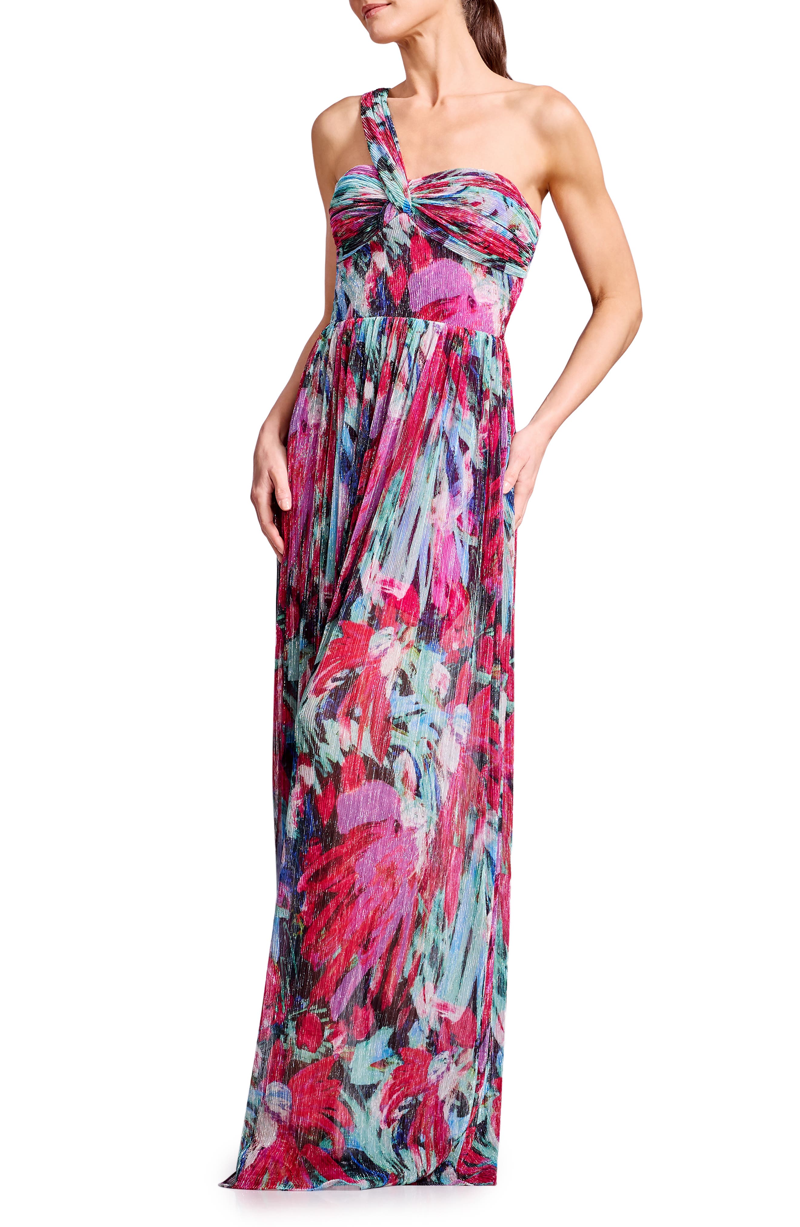 Dress the Population Idalia Metallic Abstract Floral Print One