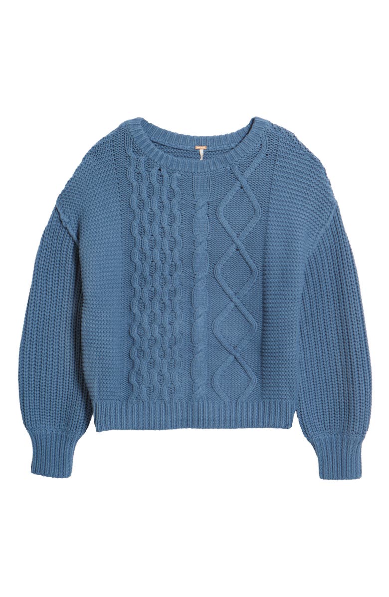 Free People Dream Cable Crewneck Sweater, Alternate, color, 