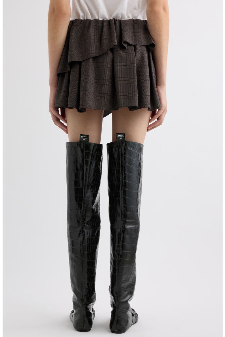 Ifelpa Plaid Ruffle Miniskirt, Alternate, color, BROWN/ BLACK