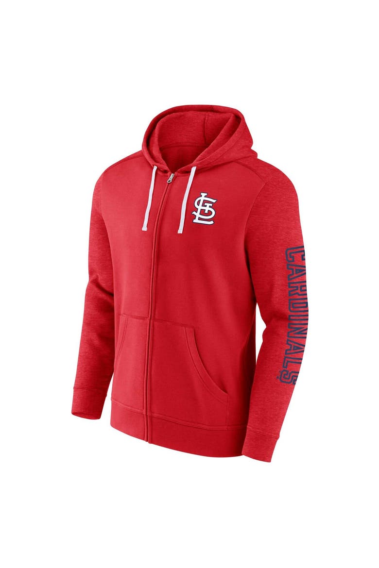 Men's Fanatics Branded Red St. Louis Cardinals Offensive Line Up Lightweight Full-Zip Hoodie, Alternate, color, Red