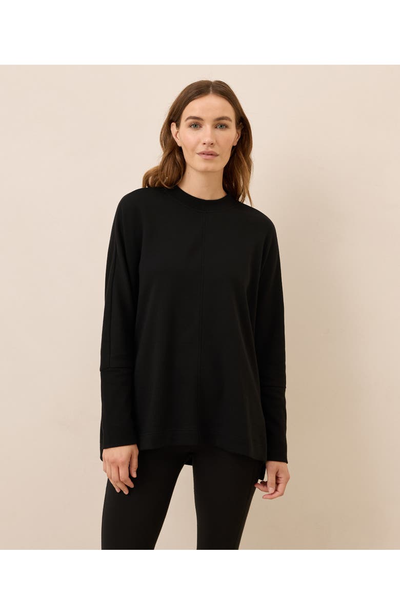 Pact Organic Cotton Airplane Long Sleeve Poncho, Main, color, Black