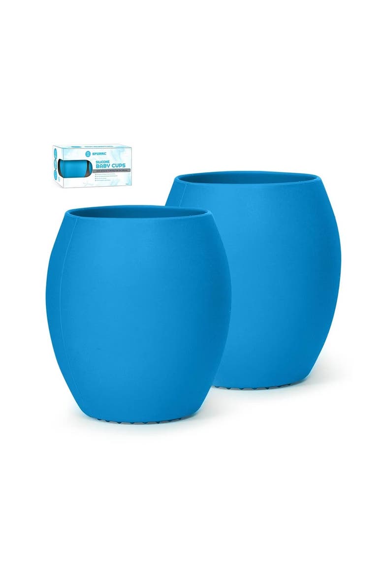 Silicone Baby Cup Set 2 Piece, Main, color, Dark Blue