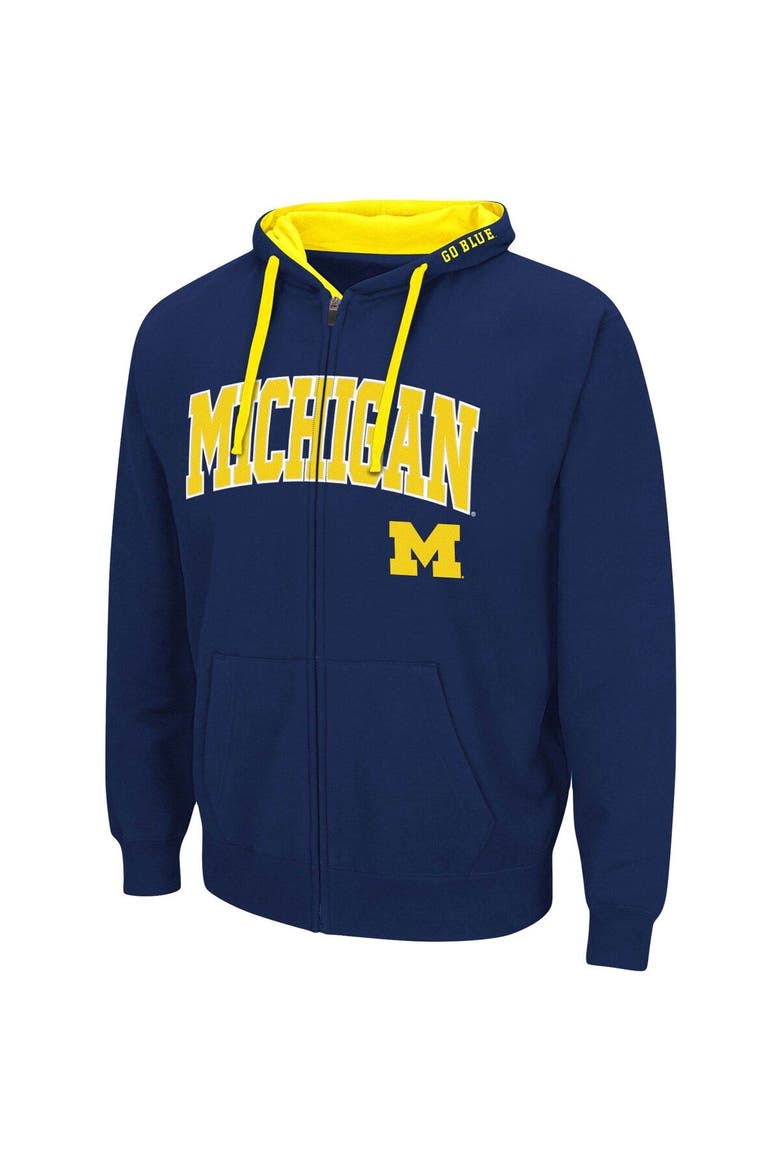 Men's Colosseum Navy Michigan Wolverines Big & Tall Full-Zip Hoodie, Alternate, color, Navy