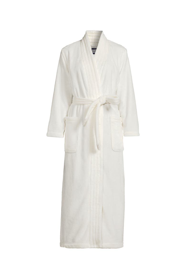 Cozy Plush Long Wrap Robe, Alternate, color, Ivory