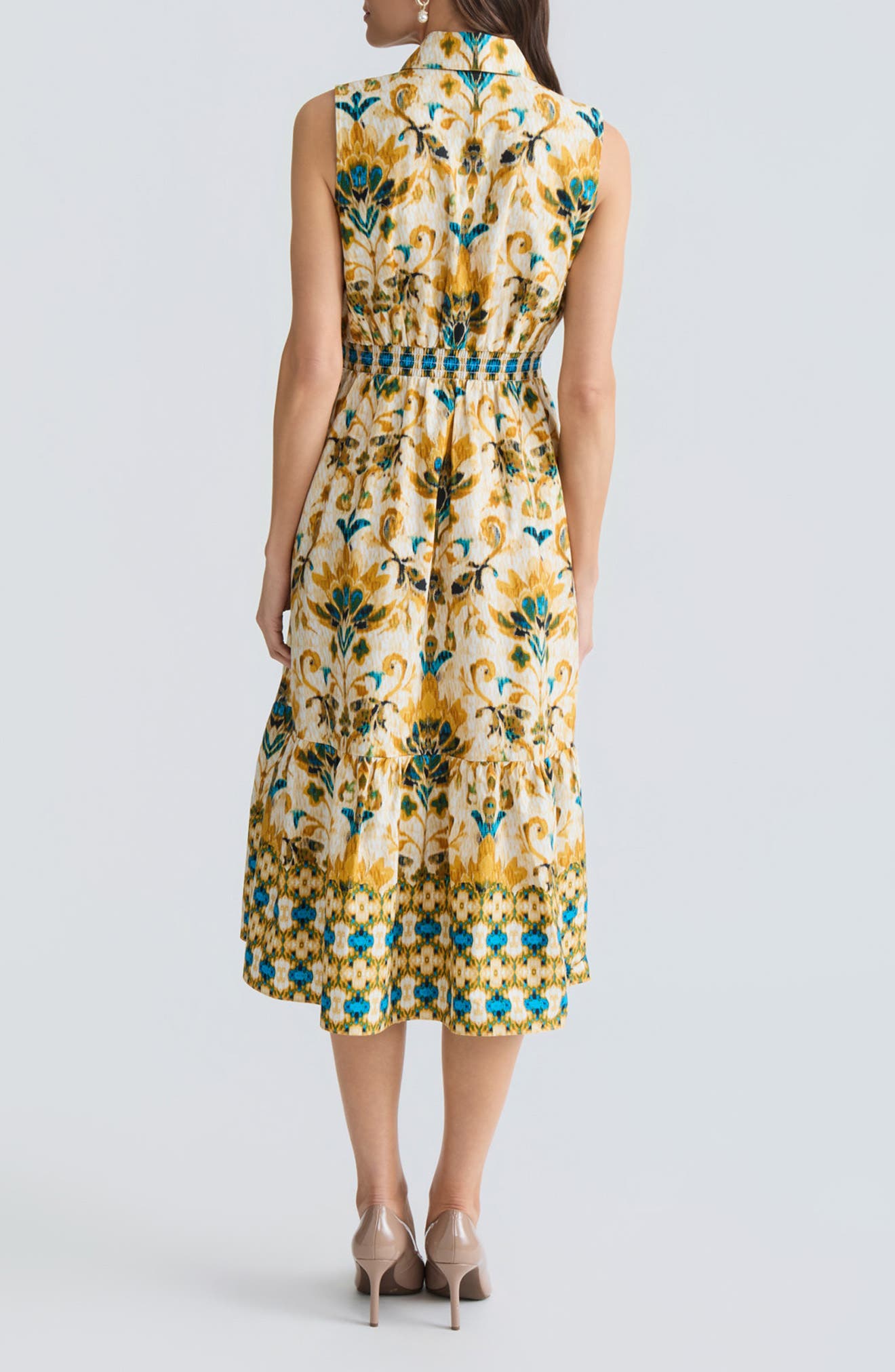 Border Print Midi Shirdress - image 2