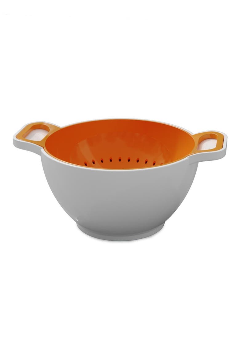 Small Duo Rinse Serving Bowl, Main, color, WHITE
