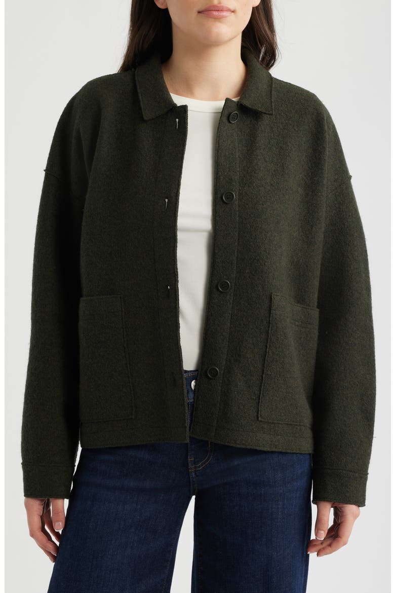 Classic Collar Wool Jacket, Main, color, WOODLAND