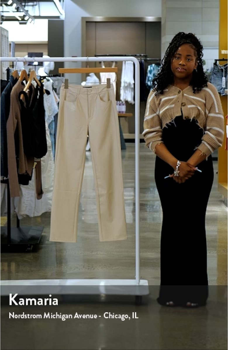 Stella Super High Waist Straight Leg Faux Leather Jeans, sales video thumbnail