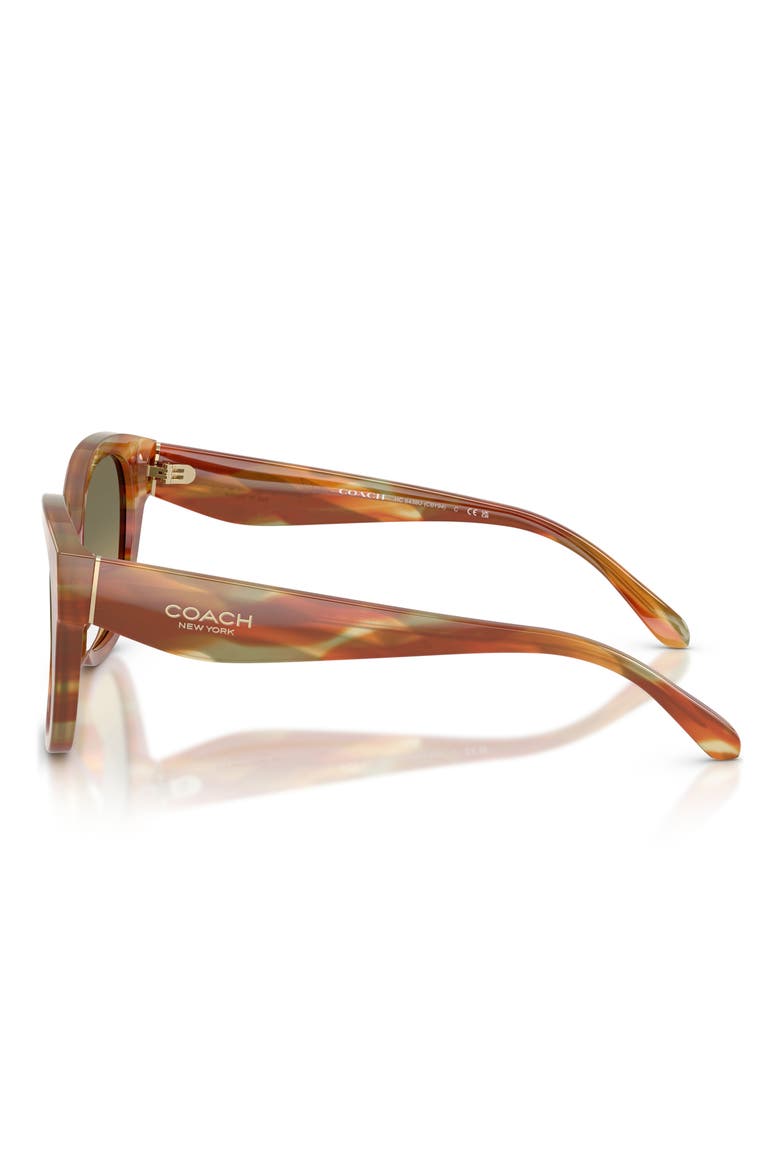 56mm Gradient Square Sunglasses, Alternate, color, STRIATED BARK / MOSS / GREEN