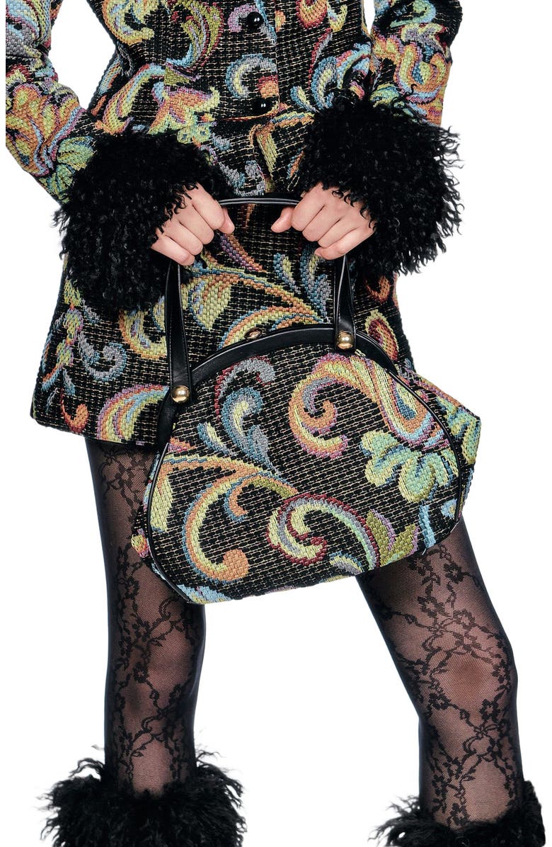 Anna Sui Tapestry Granny Bag, Alternate, color, Black Multi