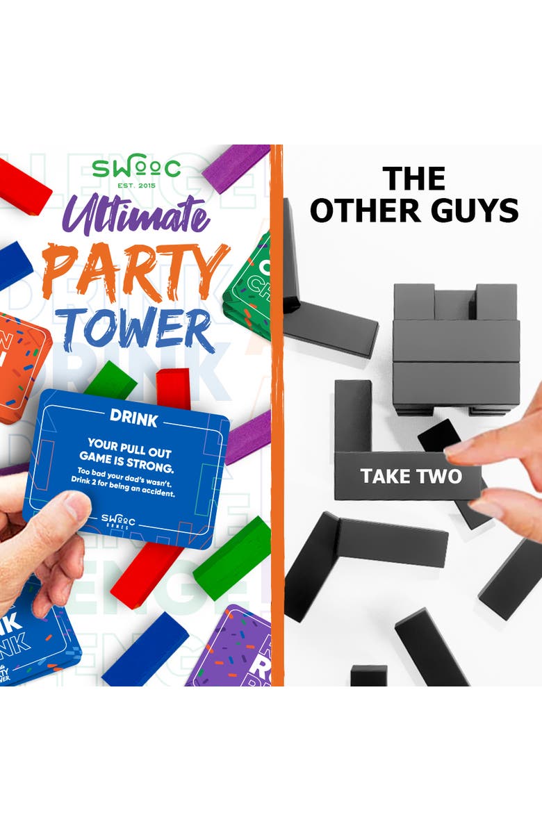Swooc Games Ultimate Party Tower Game, Alternate, color, Multicolored