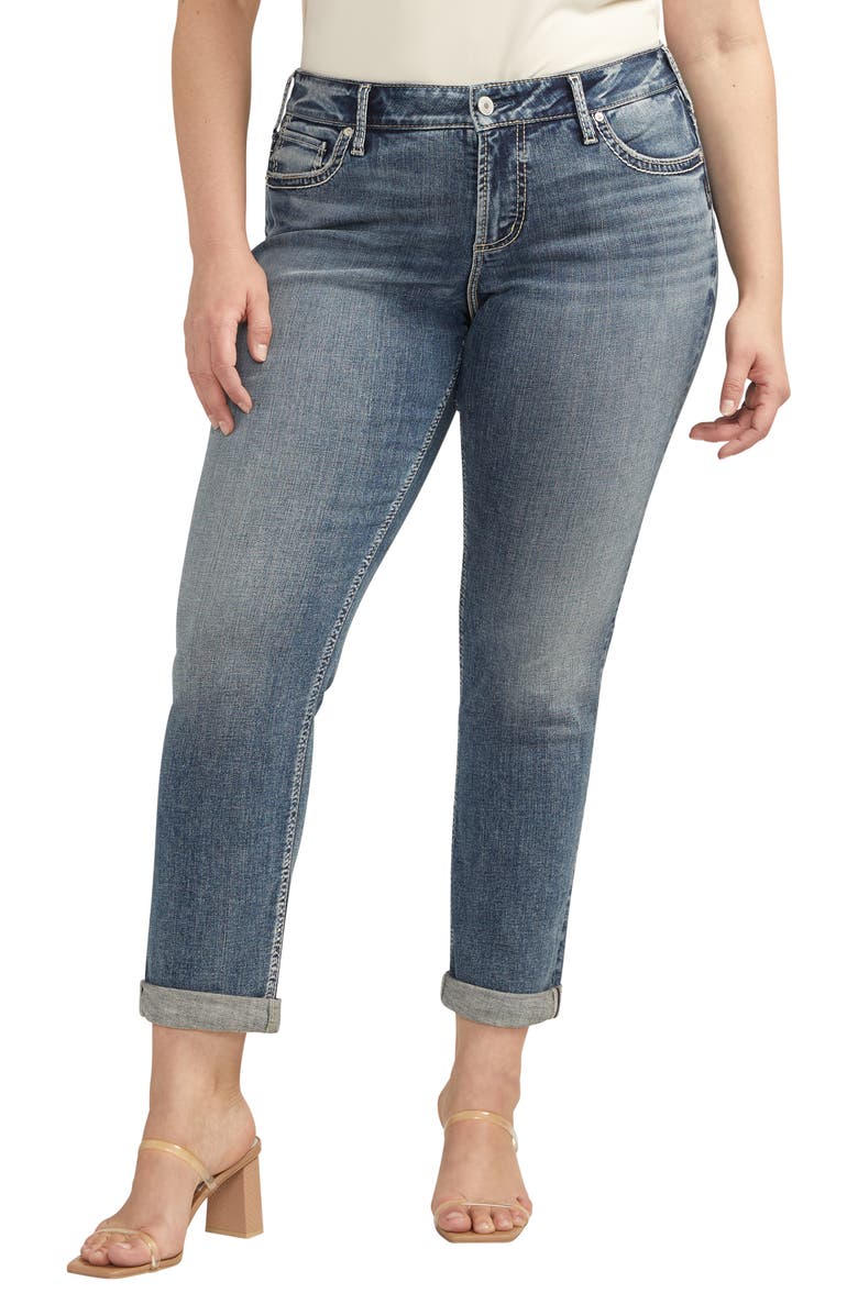 Silver Jeans Co. Mid Rise Girlfriend Jeans, Main, color,
