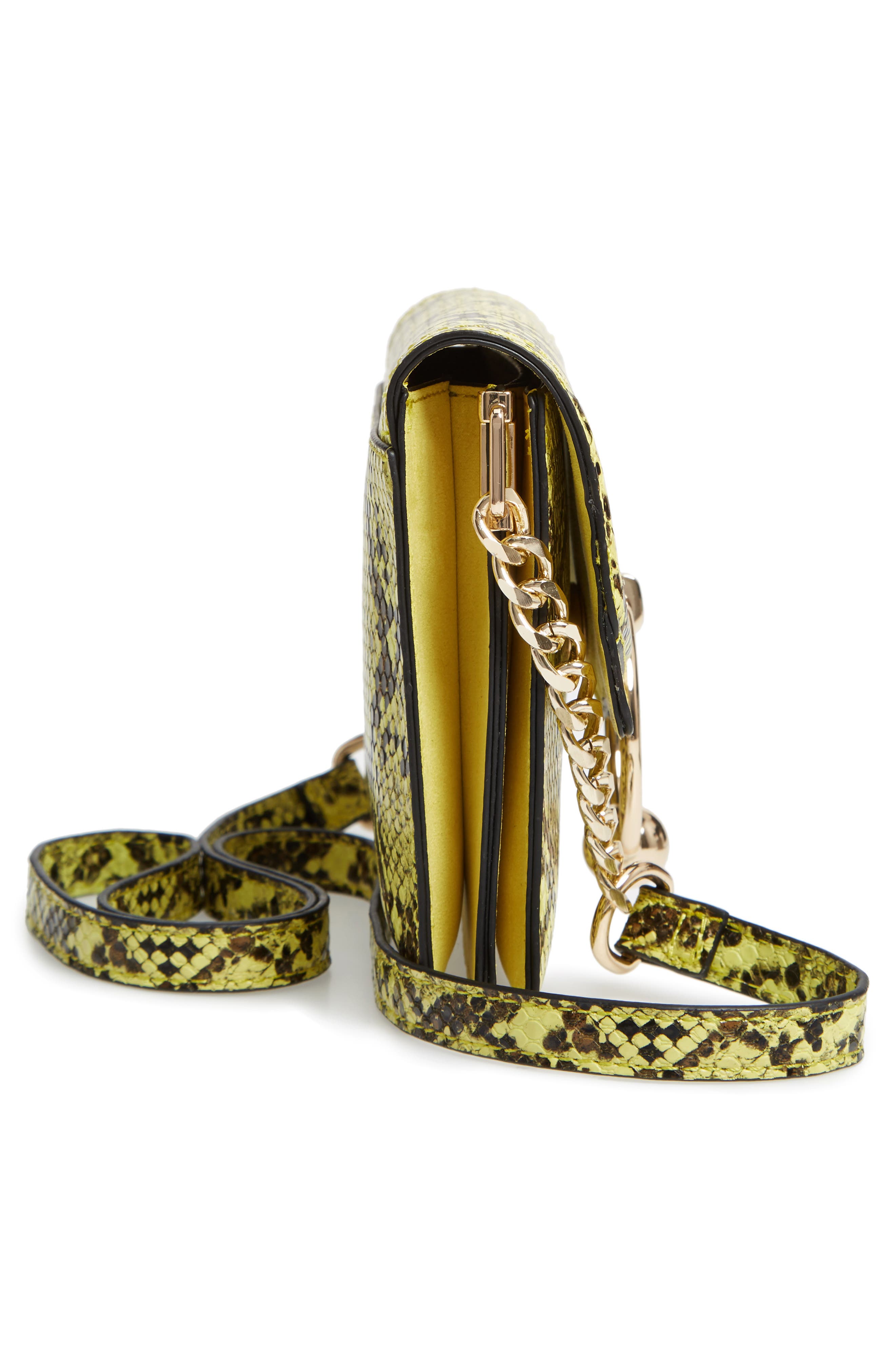 Topshop Selina Snake Effect Crossbody Bag, Alternate, color, 