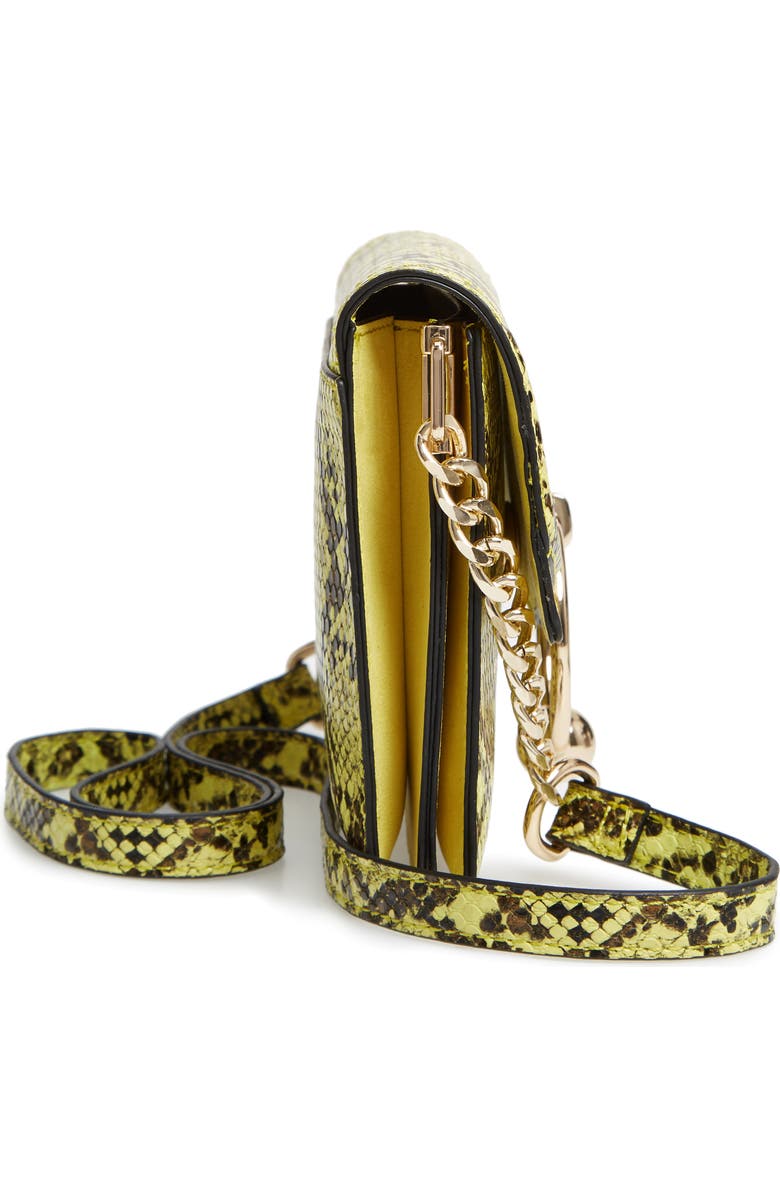 Topshop Selina Snake Effect Crossbody Bag, Alternate, color,