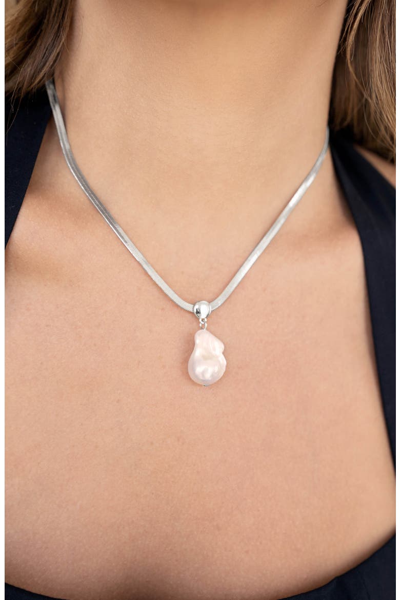 Cultured Baroque Pearl Pendant Necklace, Alternate, color, SILVER