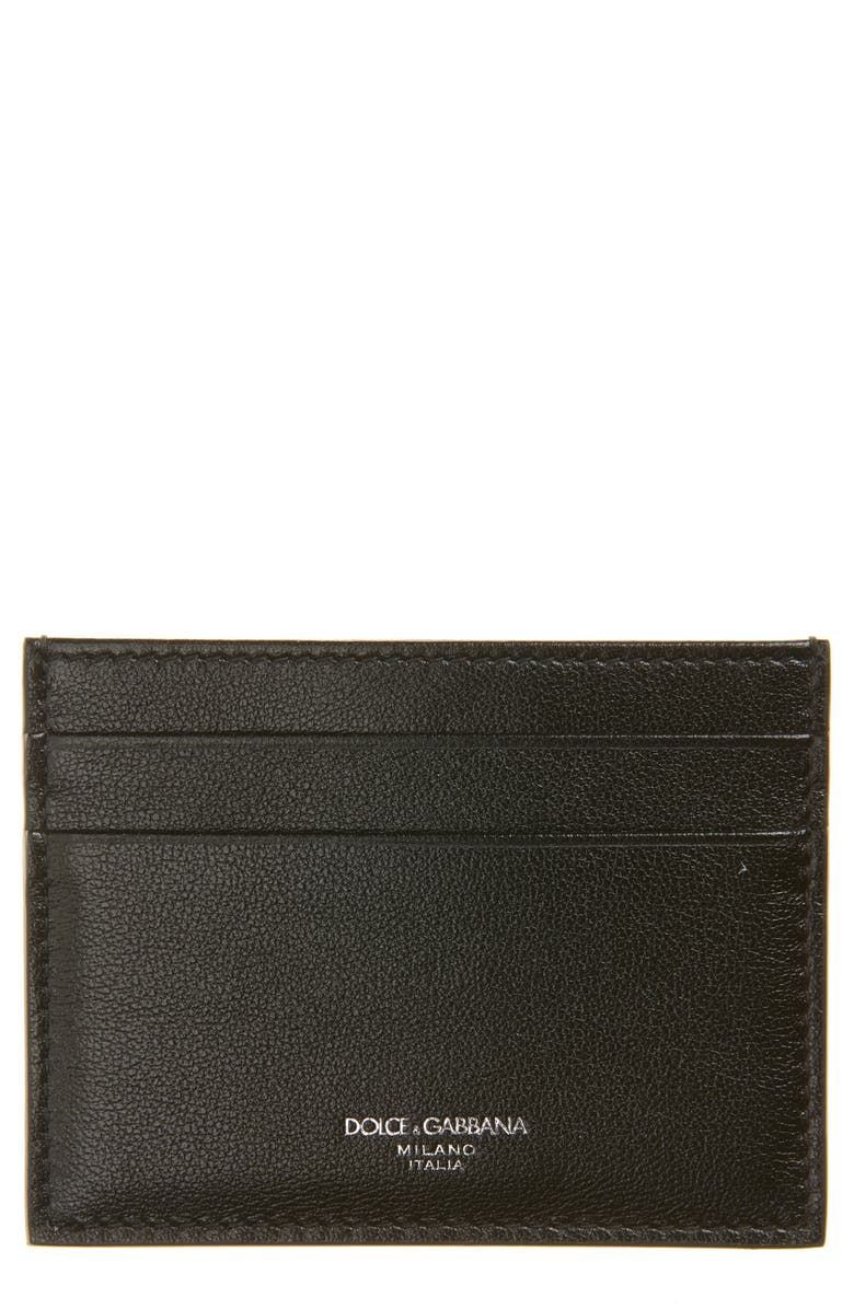 Dolce&Gabbana Leather Card Holder, Main, color, 80999 Nero