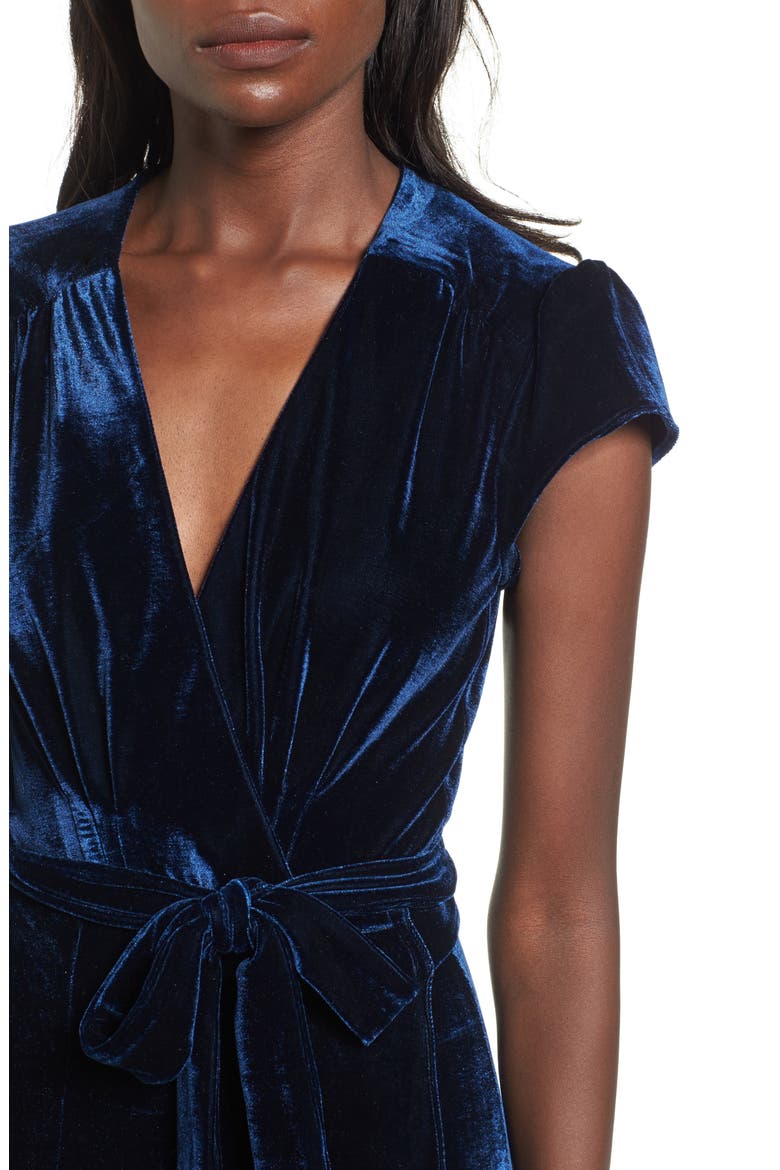 Sid Velvet Wrap Maxi Dress, Alternate, color, MIDNIGHT BLUE
