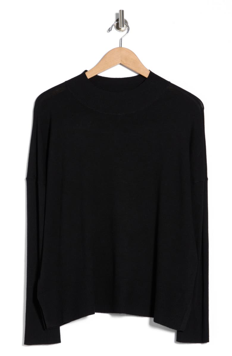 Splendid Jette Mock Neck Sweater, Alternate, color, Black