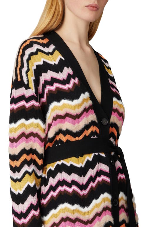 Missoni Zigzag Greek Pattern Cardigan And Belt In Multicoloured 2