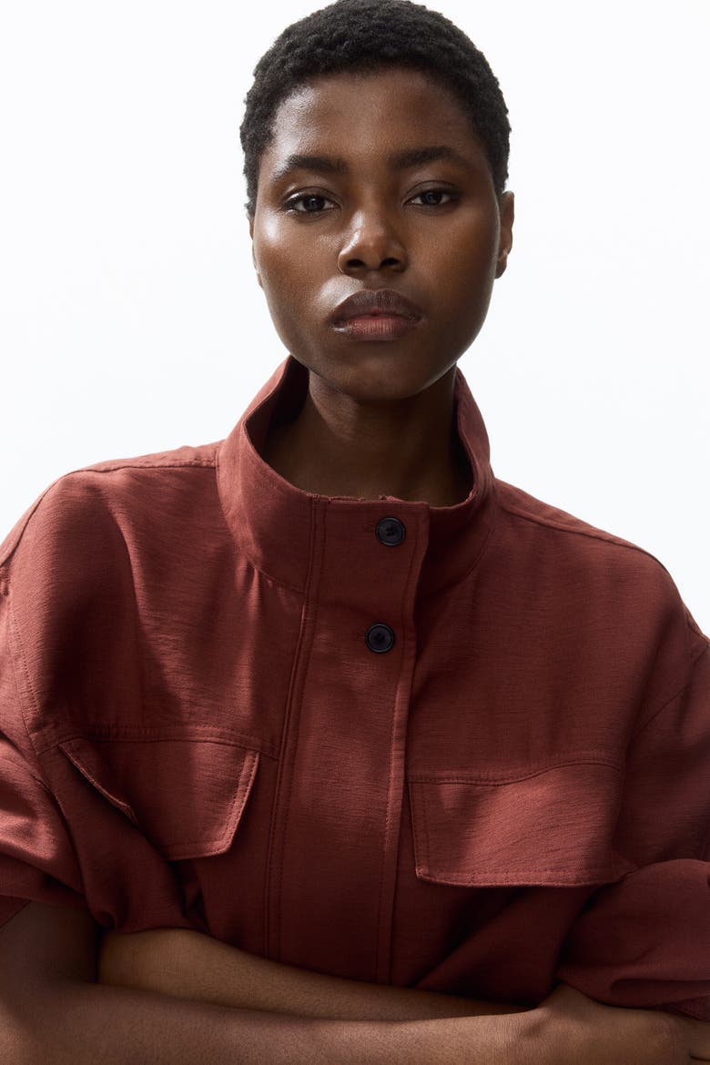 Funnel-collar Jacket, Alternate, color, Rust brown