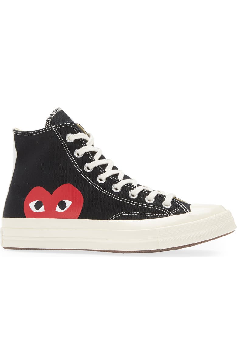 Comme des Garçons PLAY x Converse Chuck Taylor<sup>®</sup> Hidden Heart High Top Sneaker, Alternate, color,