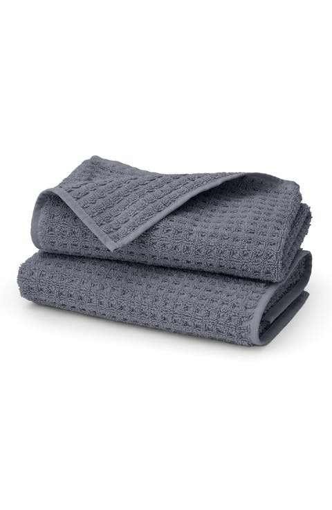 Set of 2 Waffle Organic Cotton Hand Towels