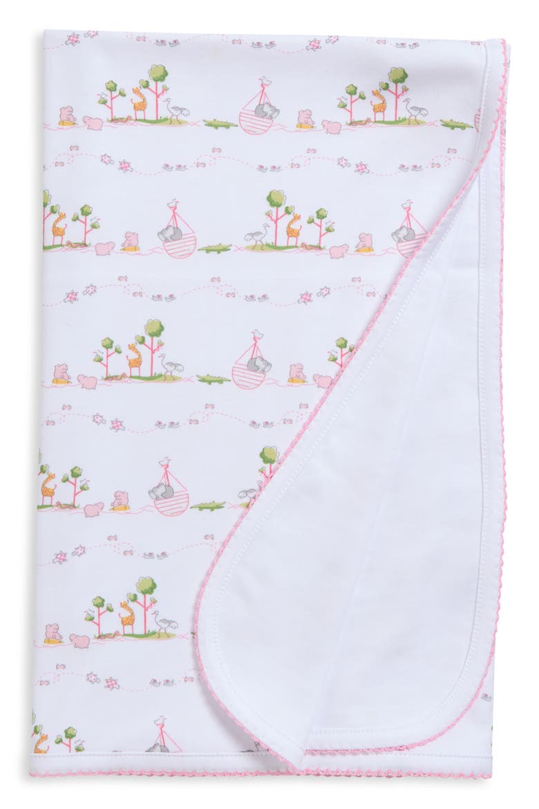 Noah's Print Pima Cotton Blanket, Main, color, PINK