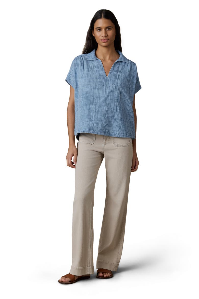 Dune Zoe Cotton Gauze Top, Alternate, color, INDIGO