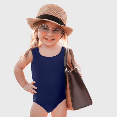 Girls UPF 50+ Nylon/Spandex Blend One-Piece Swimsuit