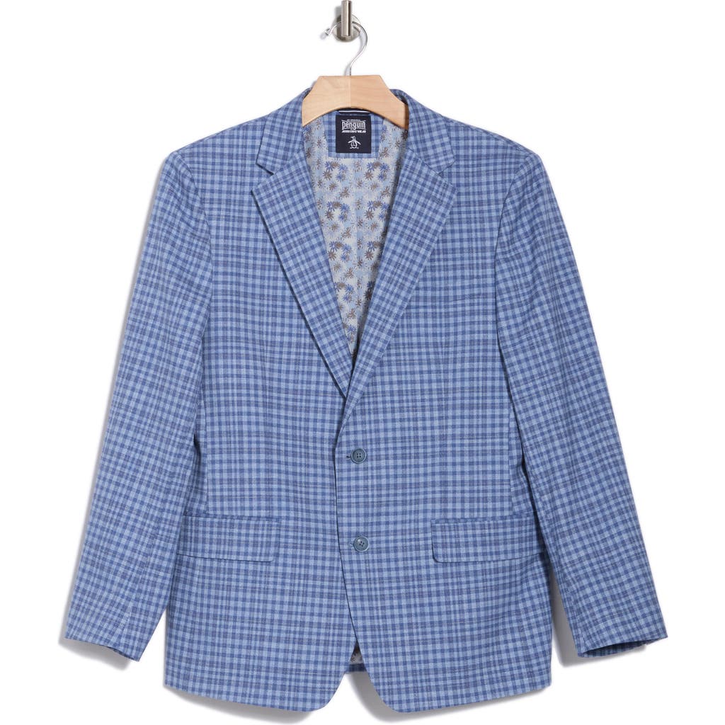 Original Penguin Gingham Sport Coat In Blue