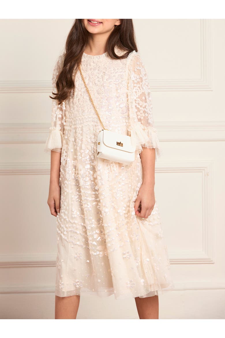 Anais Sequin Kids Dress, Alternate, color, Cream/Seashell