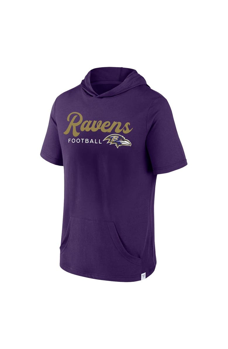 FANATICS Men's Fanatics Branded Purple Baltimore Ravens Offensive Strategy Short Sleeve Pullover Hoodie, Alternate, color,