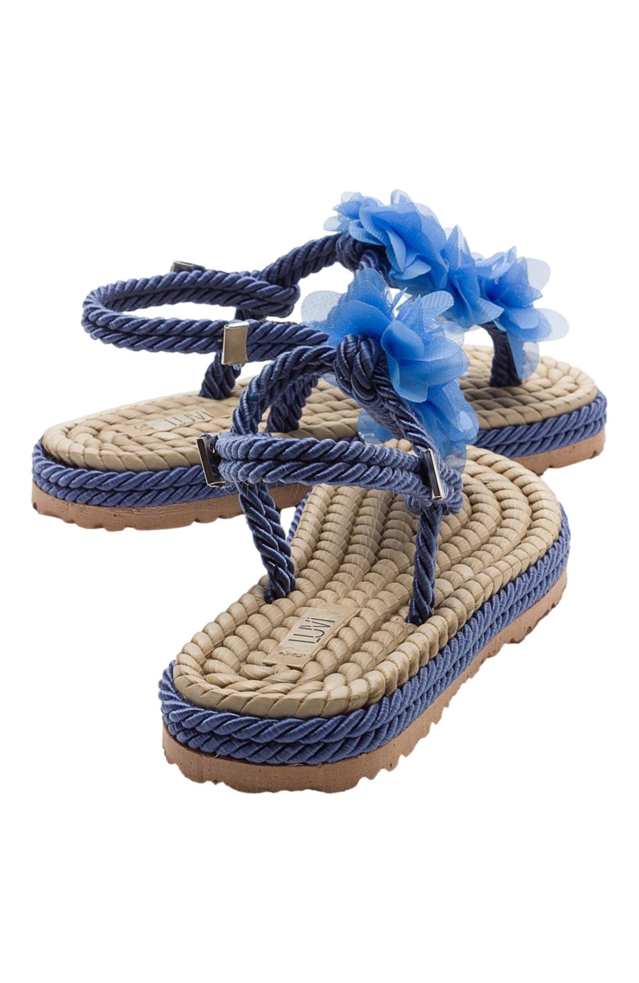 SANTRA Lace-Up Thong Sandals, Alternate, color, Navy Faux Leather