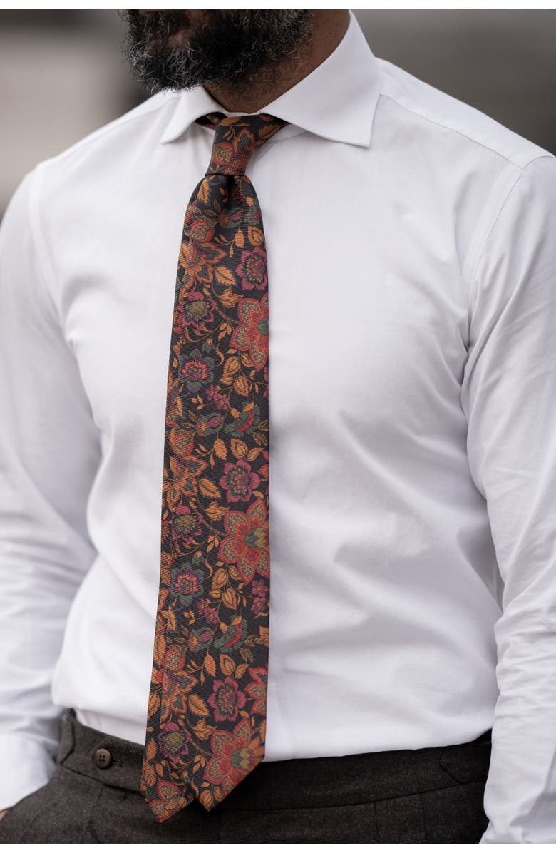 Elizabetta Calvino - Printed Silk Tie for Men, Alternate, color, Black