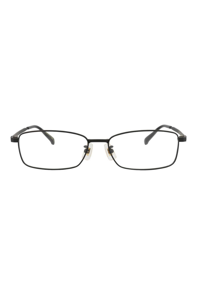 56mm Rectangular Optical Glasses, Main, color, BLACK BLACK TRANSPARENT