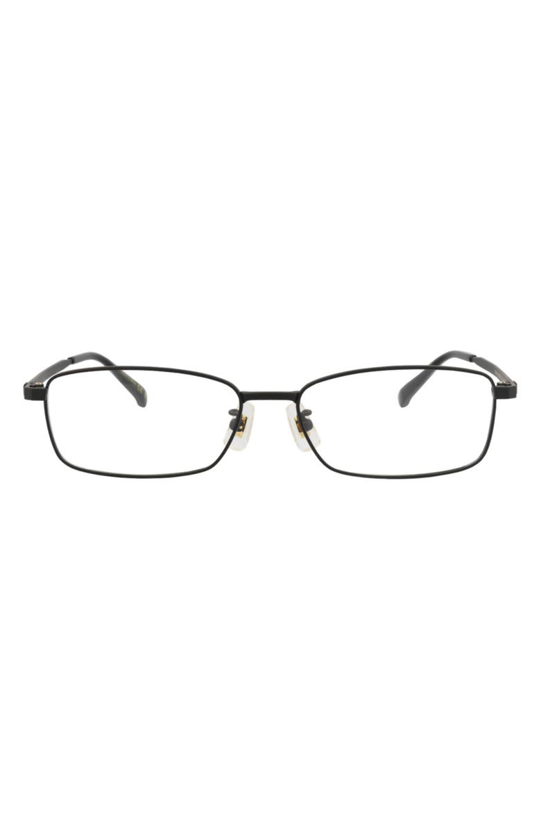 Dunhill 56mm Rectangular Optical Glasses, Main, color, Black Black Transparent