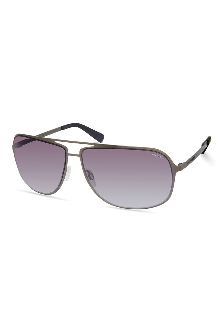 64mm Gradient Pilot Sunglasses, Alternate, color, MATTE GUNMETAL / GRADIENT