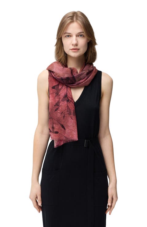 Abstract Floral Printed Cashmere Shawl