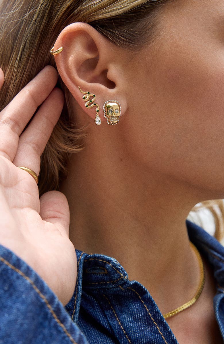 BaubleBar Venom & Vibes Set of 2 Earrings, Alternate, color, Gold