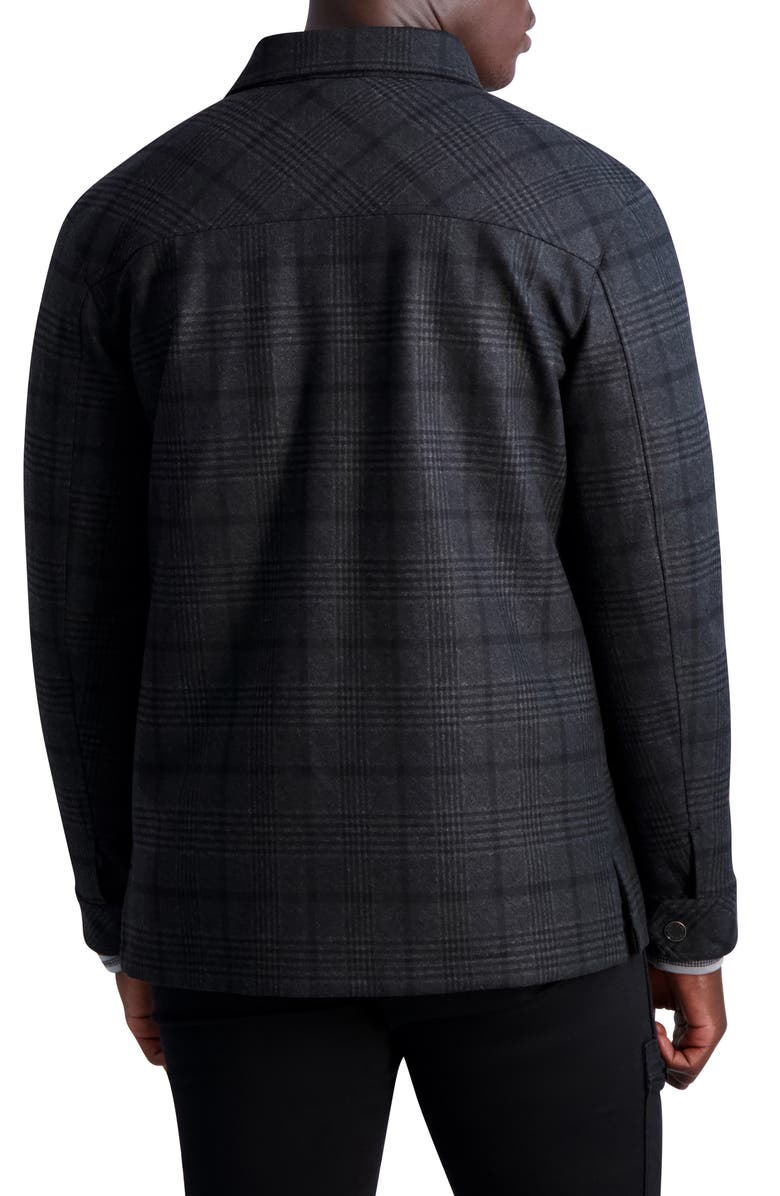 KARL LAGERFELD PARIS Plaid Shirt Jacket, Alternate, color, 