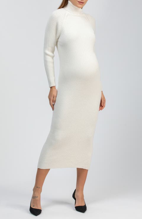 Giorgia Rib Long Sleeve Midi Sweater Dress