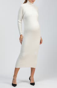 PIETRO BRUNELLI MATERNITY Giorgia Rib Long Sleeve Midi Sweater Dress