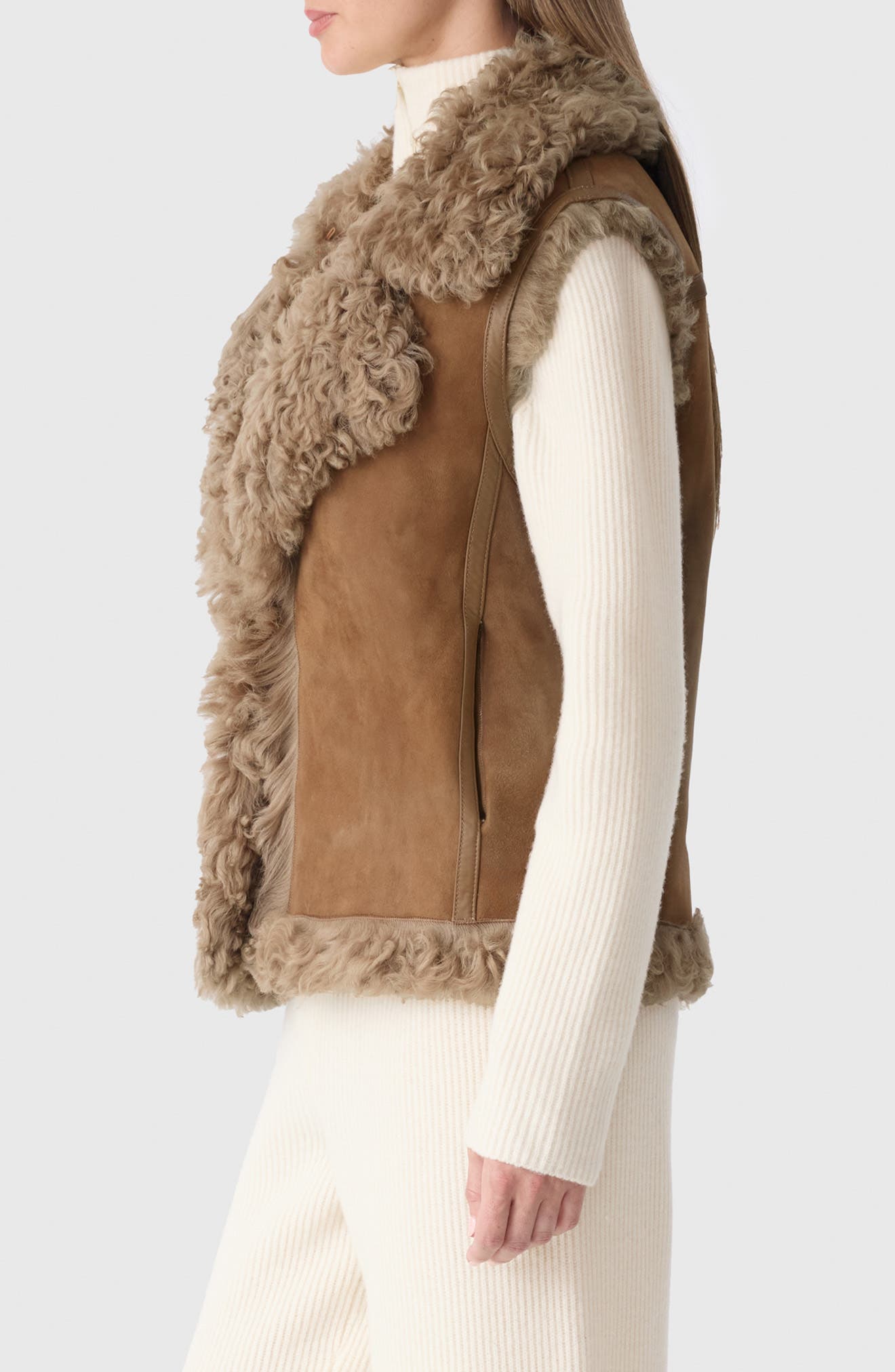 Kasia Reversible Genuine Shearling Vest (Women) | Nordstrom
