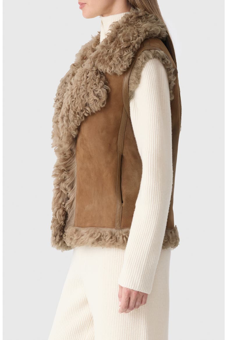 Kasia Reversible Genuine Shearling Vest, Alternate, color, OTTER