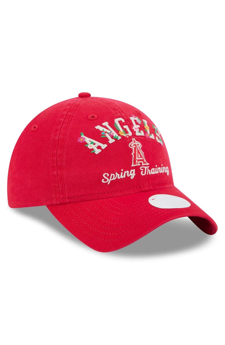 New Era Women's New Era  Red Los Angeles Angels 2025 Spring Training Floral 9TWENTY Adjustable Hat, Alternate, color, 