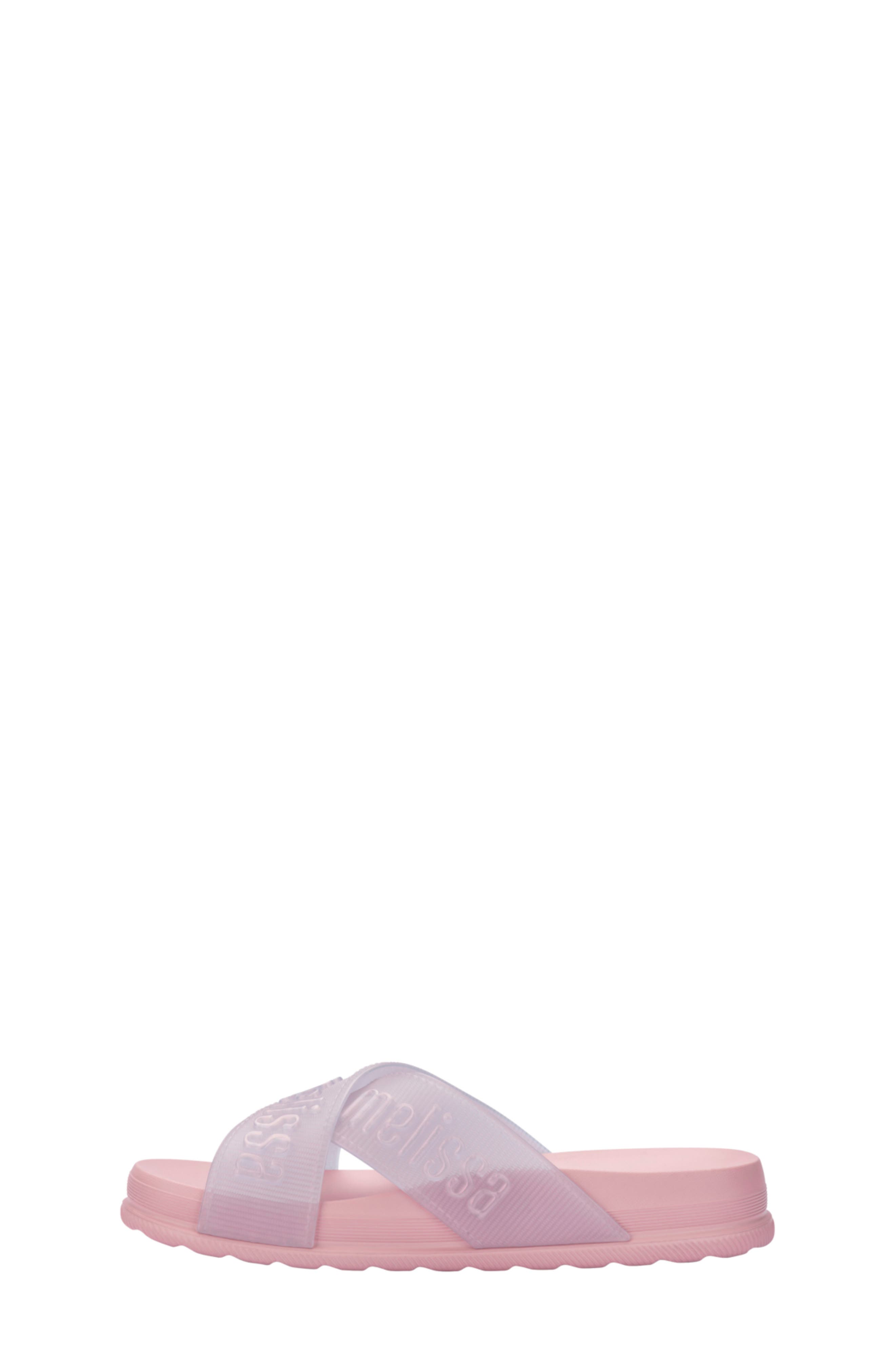 Kids' Cozy Cross Strap Slide Sandal, Alternate, color, PINK/ PEARLY