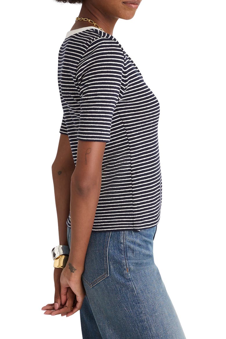Stripe Elbow Sleeve Henley, Alternate, color, MIDNIGHT NAVY
